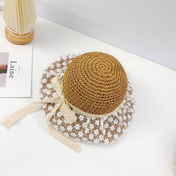 Sammenfoldelig stråhat til kvinder Anti-UV (Khaki), Dame Strå Panama Solhat