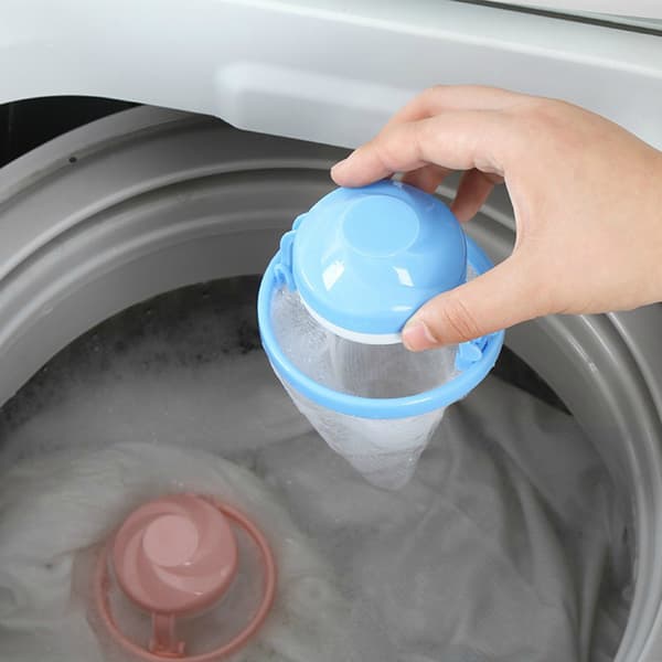 Hair Removal Catcher Filter Mesh Clothes Washing Machine Filter L Blue