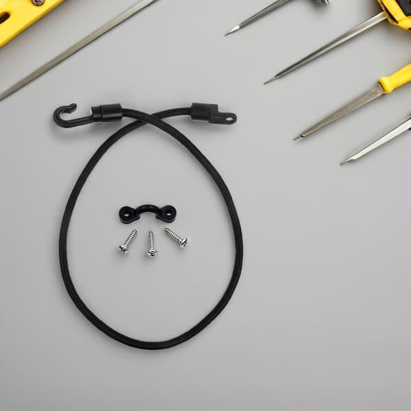 6-pack kajak-bungee-snöre-rem-kit med krokar och skruvar – 37,5 cm