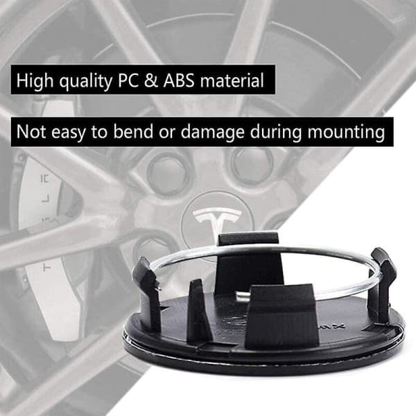 For Tesla Hjulkapsel Kit Senterkapsel Sett Hjulmutterbeskyttelse Senter Modifikasjonsbeskyttelse for Model Y Model 3 Model S Model X