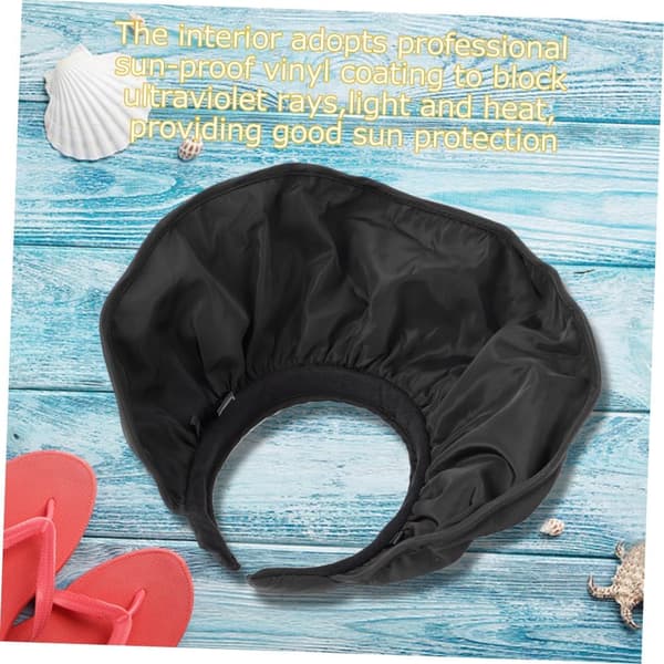 Vikbar solhatt med stor brätte för damer, svart UV-skydd strandkeps