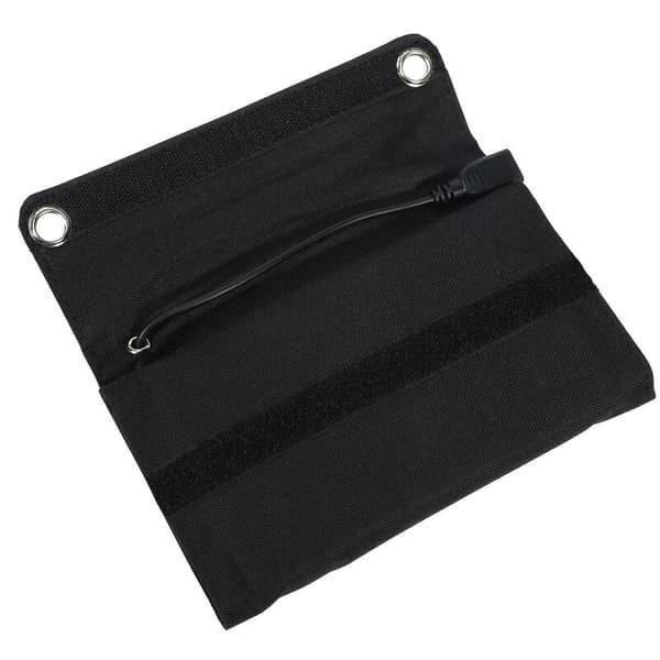 7W Solcelleoplader Solpanel Camping Rejser Bærbar Udendørs Foldbar Til Mobiltelefon Tablet Kits USB Batteriopladningskit Sort