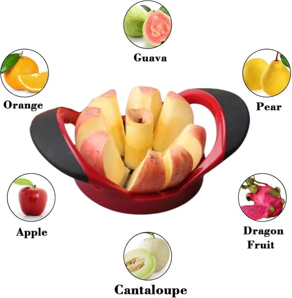 Apple Corer and Slicer - Fruit Cutting Tool - Apple Divider - Slicing Tool - Stainless Steel Cutter for Fruit - Vegetables - Ergonomic Handle