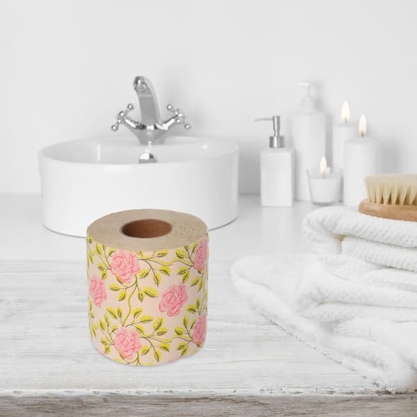 Bamboo Pulp Toilet Roll with Rose Pattern, Bulk Toilet Paper for Bathroom Cleaning