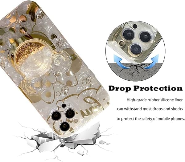 Tegneserieetui for iPhone og Bling Glitrende Telefonstativ Søtt Telefondeksel for Jenter Kvinner Mikke iPhone 12 pro max Mikke iPhone 12 pro max Mickey iPhone 12  pro max