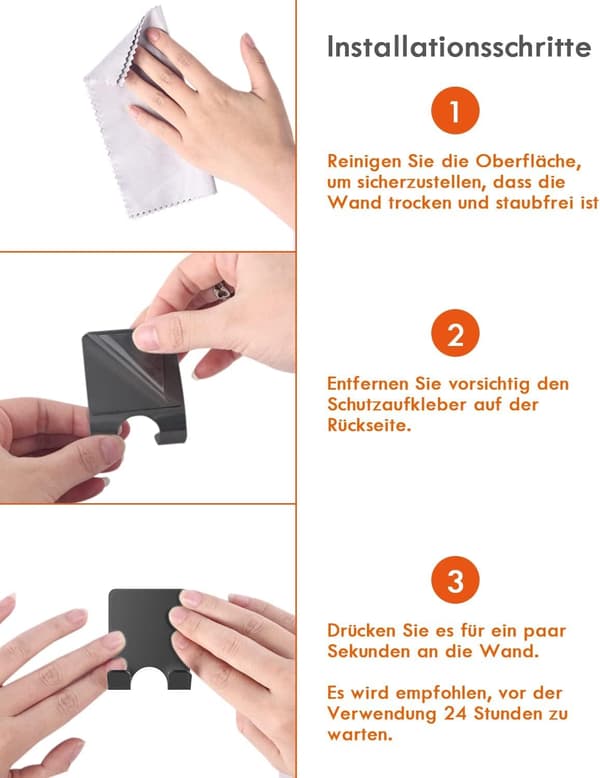 Barberhøvelholder til bruser 3 stk, barberbladholder i rustfrit stål til bruser, vandtæt selvklæbende barberbladholder til bruser (sort)