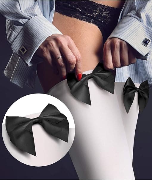 3 par blondebuestrømper med lårhøye strømper til Halloween Valentinsdag