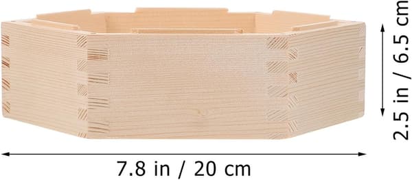 Hexagonal trædamperkurv 7 tommer (178x178x60mm) til Dim Sum og køkkenmadlavning