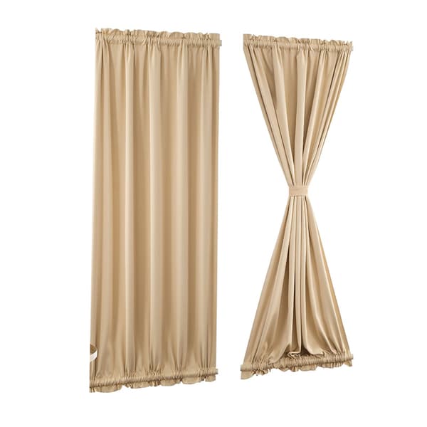 Short Curtains for Small Windows with Rod Pocket - Thermal Insulated - 1 Panel (Oatmeal, 64 x 183 cm)
