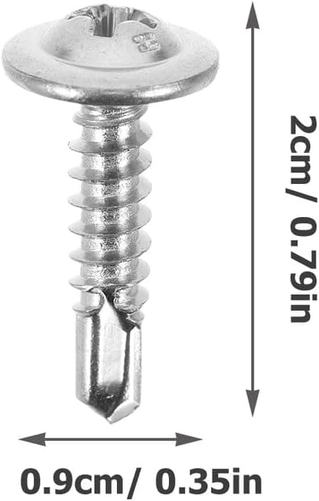 100pcs 4.2x19mm Stainless Steel Flat Head Self-Drilling Screws for Sheet Metal