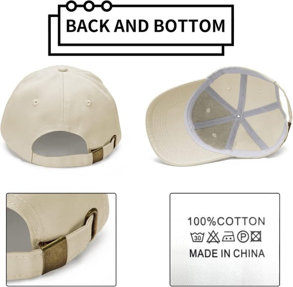 Baseballcaps Uformell Unisex 6 Paneler Justerbar Bomull Ensfarget Sport Solhatt One Size C Beige One Size C Beige