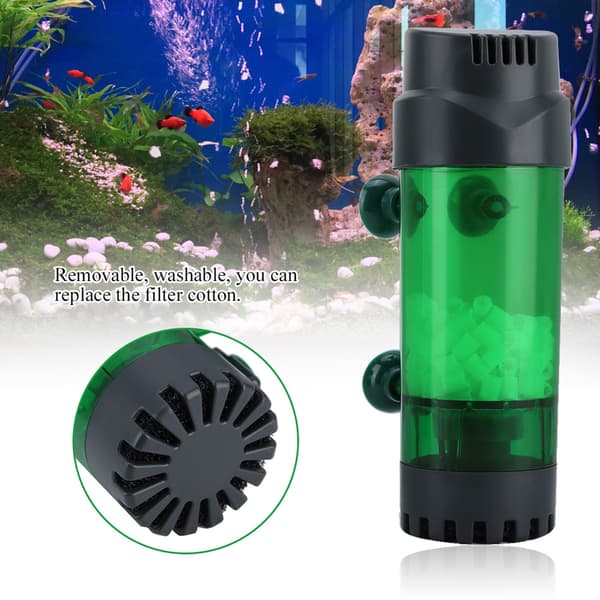 Fish Tank Double Biochemical Filter Aquarium Physical Sponge Filter with Suction Cup (LH600)