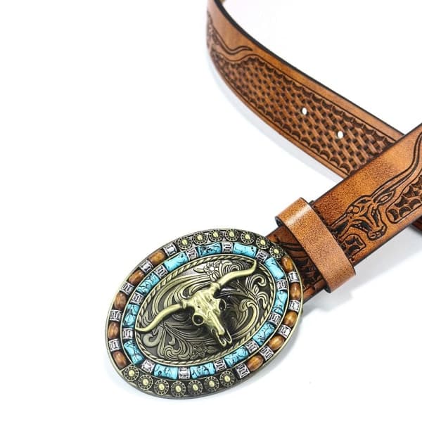 Vesterlandsk cowboybæltespænde, herrebælte 120 cm