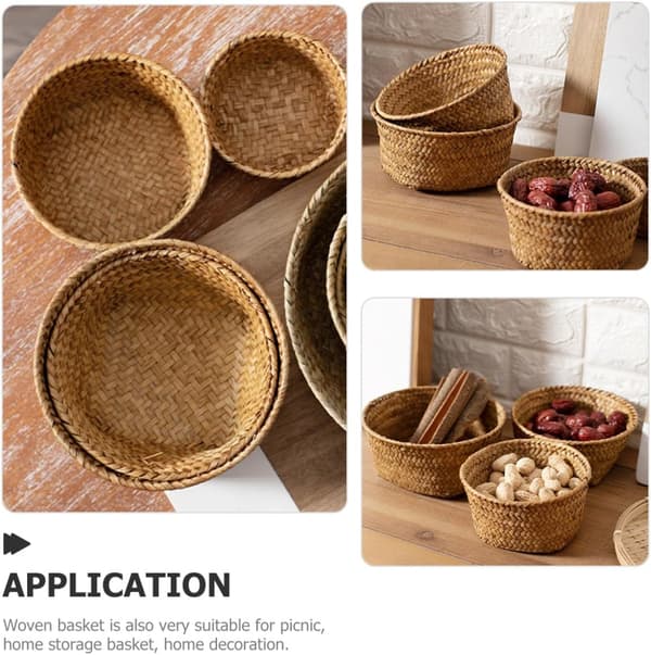 Comfortable Bread Basket Woven Basket Seaweed Material Multifunctional Fruit Holder