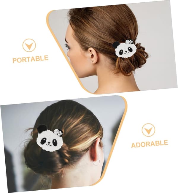 2 Pcs Panda Hair Scrunchies High Elasticity Cartoon Scrunchy Durable Elastic Ponytail Holders