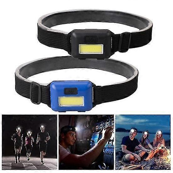 Mini-hodelykt 3 lysmoduser utendørsbelysning høy lysstyrke ABS nattfiske LED COB hodelykt-gadget 26s