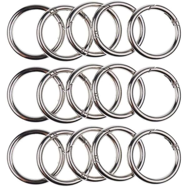 Bag Hook, 30 Pieces Round Carabiners, Mini Spring Loop Round Carabiner 20mm Keychain Hooks