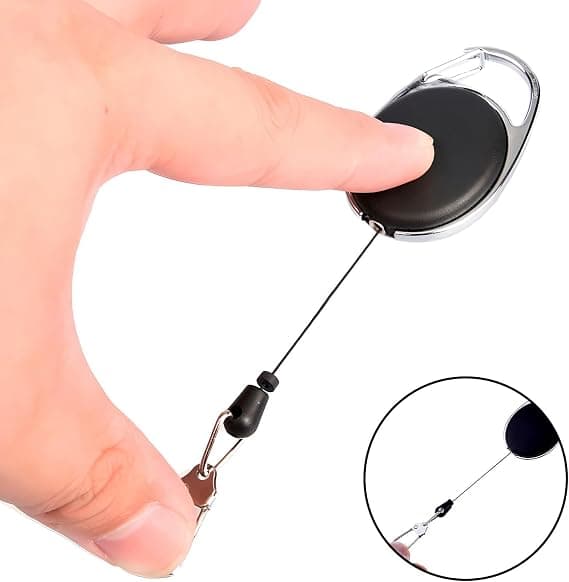 Retractable Keychain, 5 Pcs Badge Holder Clip Retractable Reel, Cord with Retractable Reel for School, Office, ID Card