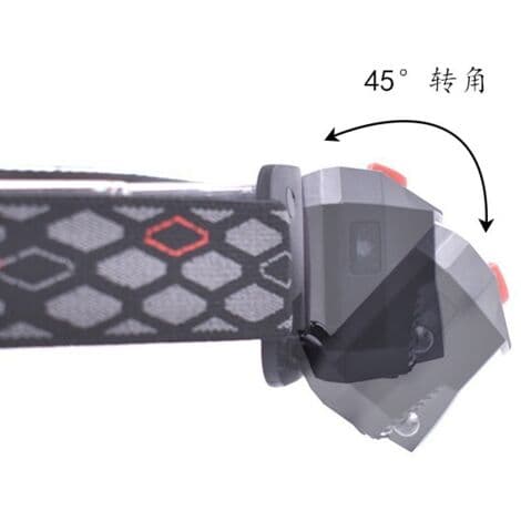 LED Headlamp with Red Indicator, USB Rechargeable, Compact Dual Light Source, Motion Detection, Waterproof Design, Adjustable Angle, Suitable (FMY)