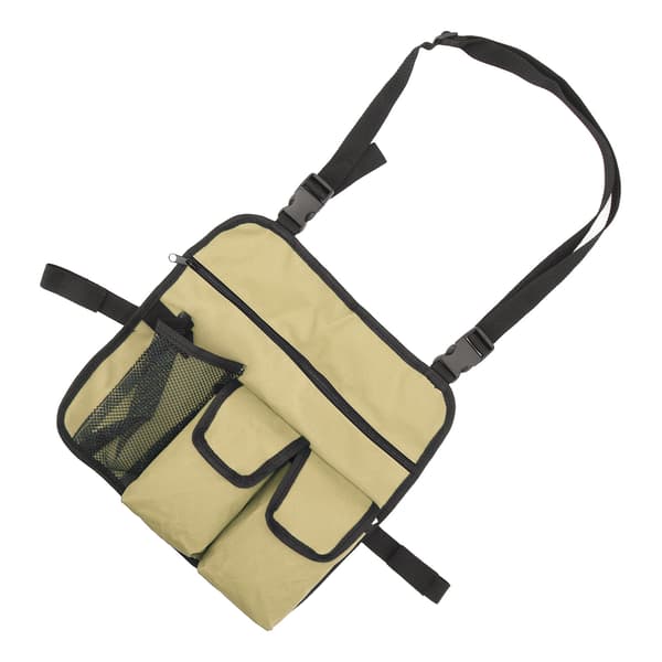 Beach Chair Armrest Pocket 600D Oxford Cloth Multifunctional Organizer for Camping Khaki