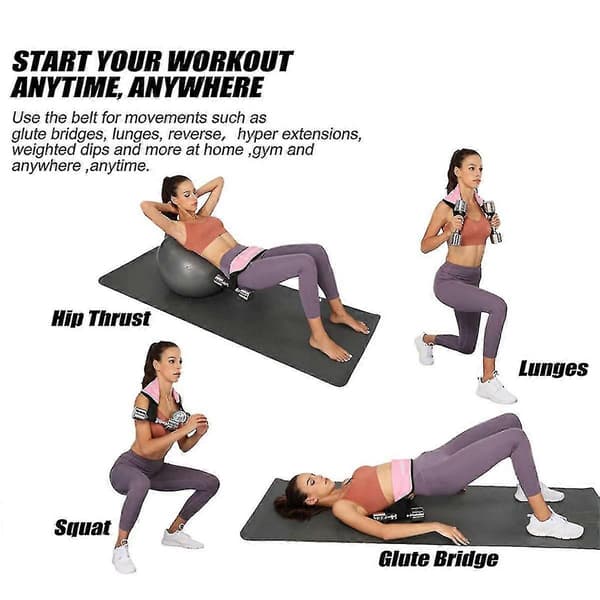 Hip Thrust-belte Anti-skli Booty Thrust-trener PU-skinn Hip Thrust treningsbelte fungerer med manualer og kettlebells