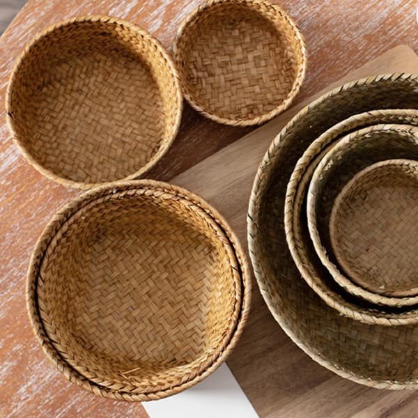 Comfortable Bread Basket Woven Basket Seaweed Material Multifunctional Fruit Holder