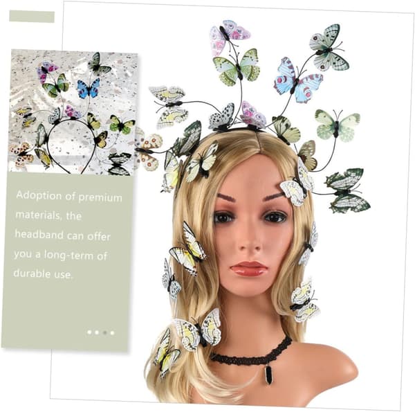 Sommerfuglefascinator Pandebånd til kvinder Farverige dekorative hårbånd