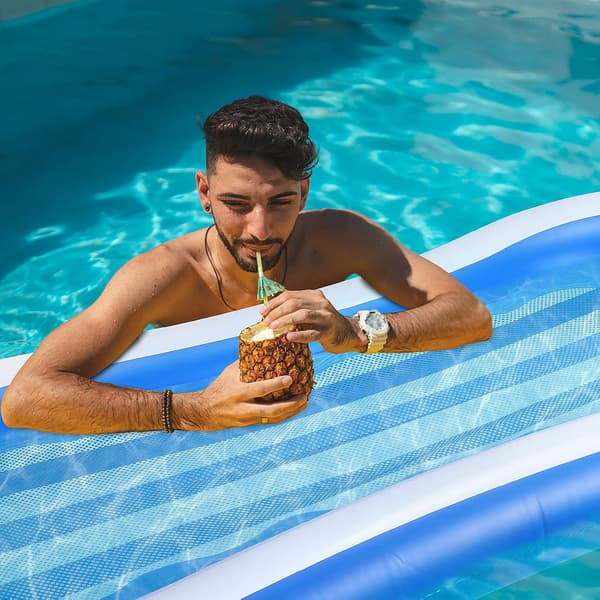 Pooluppblåsbara för vuxna, uppblåsbara poolflottar stol Mesh Vatten Hängmatta Pool Lounger