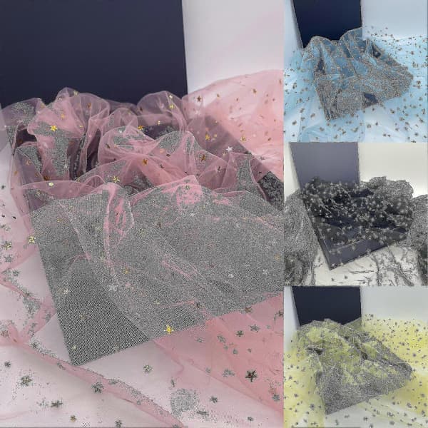 1 rulla kestävä tyllirulla, kimalteleva, hieno käsityö
