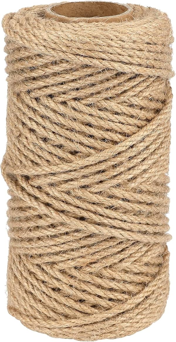 Jute Twine 4mm, 50 Meter Hemp Rope, Garden String for DIY, Gardening, Packaging