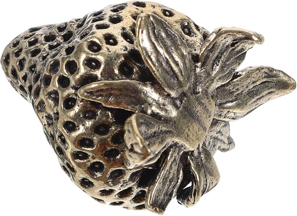 Brass Strawberry Shaped Figurine Flat Bottom Design Without Burrs