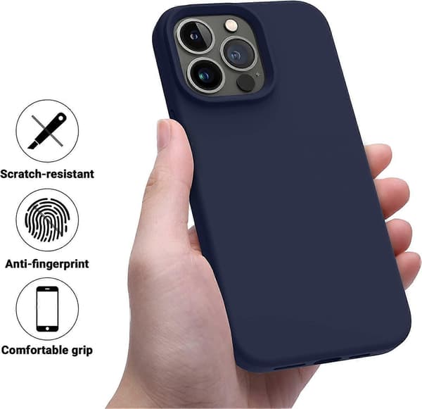 Designed for iPhone 14 Pro Case, Silicone Shockproof Slim Thin Phone Cover for iPhone 14 Pro 6.1 inch (Midnight Blue)