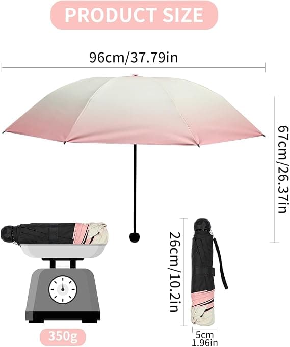 Mini kompakt sol- og regnparaply bærbar paraply foldbar rejsevindtæt paraply UV-paraply til solbeskyttelse