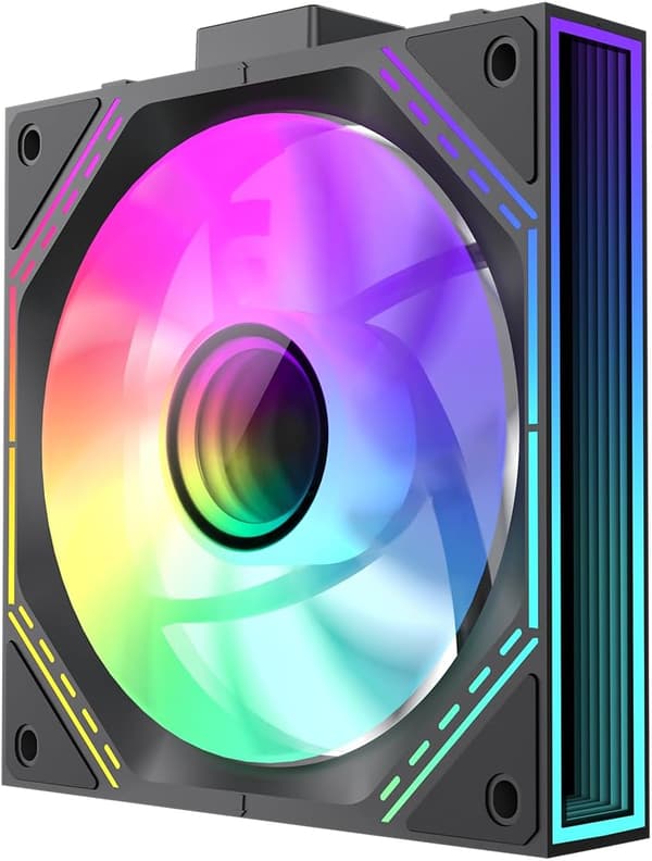 120 mm sammenkoblede PC-kabinetblæsere sorte med Infinity Mirror Center ARGB 5V 3-benet tredobbelt pakke