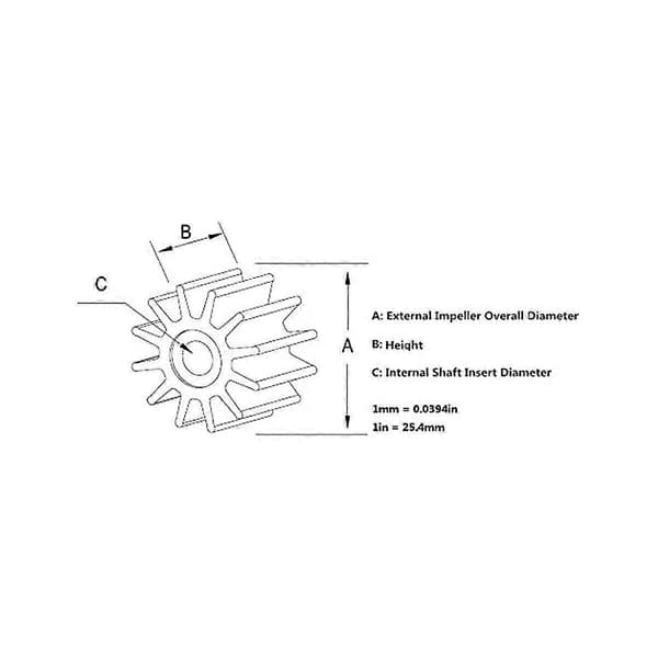 09-812B-1 Vattenpump Impeller Reparationssats Motortillbehör för