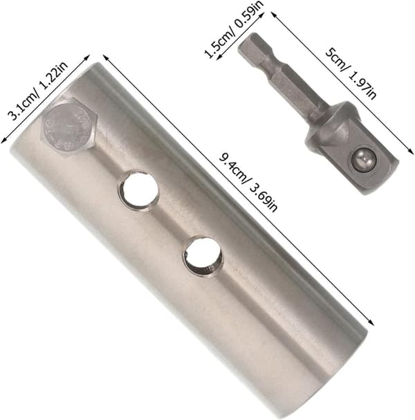 Donkraftadapter i rustfrit stål til trailerdonkraft Boreadapter Kompatibel til bilreparation