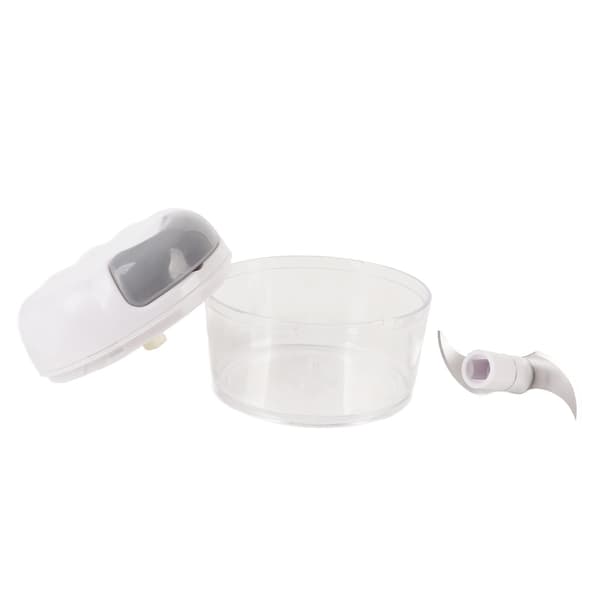 Manual Garlic Chopper, White, Mini Safe Transparent Garlic Press with Drawstring, Multifunctional Kitchen Tool