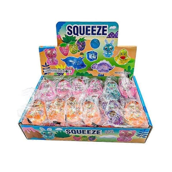 Pakke Glitter Squishy Klemmebolde, Tilfældig Farve, Bløde Glitrende TPR Klemmelegetøj, Søde Kawaii Dyre Sensoriske Legetøj Festgave til Børn