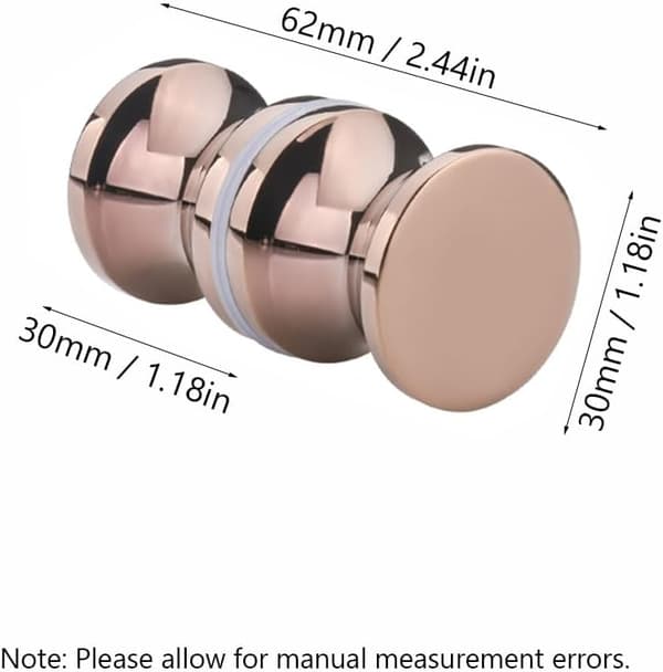 Round Back-to-Back Shower Door Handle, Shower Enclosure Handle, Shower Screen Replacement Handle, Gold