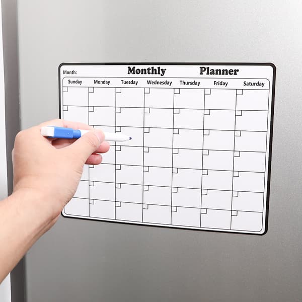 Magnetic Whiteboard Calendar for Refrigerator (includes: 1 whiteboard, 1 pen, 1 eraser)