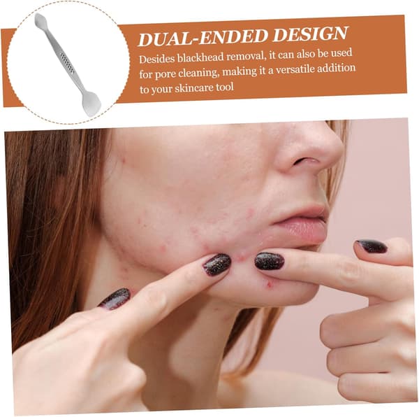 Facial Cleansing Blackhead Spatula Stainless Steel Nose Scraper Double-Sided Skin Scrub Tool