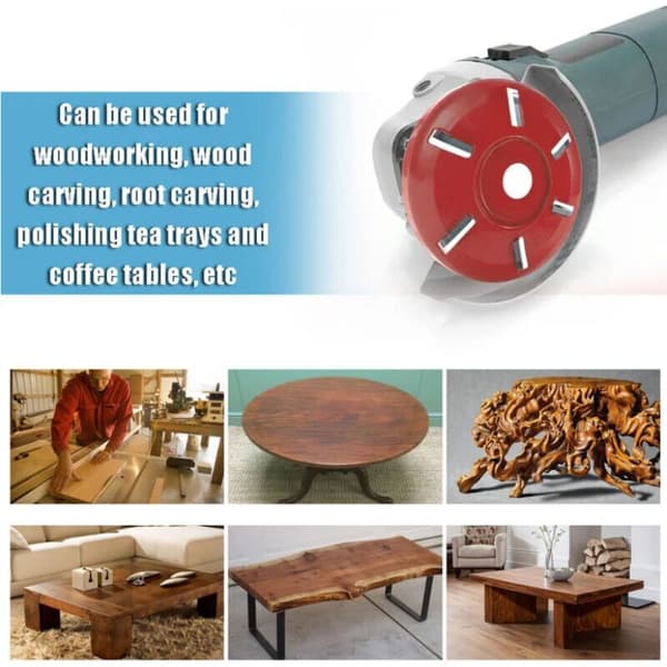 Six-toothed powerful wood carving tool disc milling cutter for 16mm aperture angle grinder