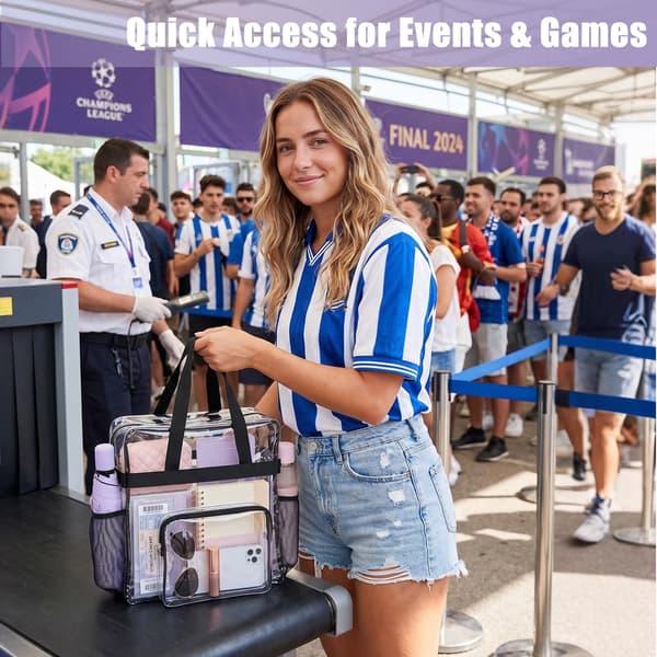 Clear Bag for Stadium Events, 12x6x12 Clear Tote Bag for Work