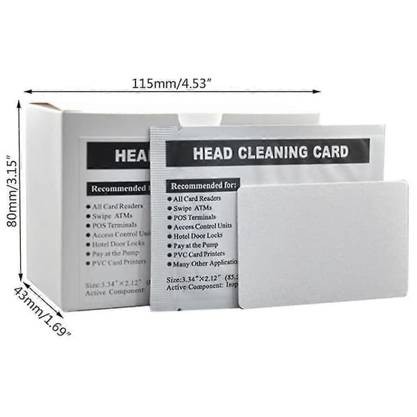 50x Card Printer Cleaning Cards Credit Card Reader Door Terminal for Head Cleaning