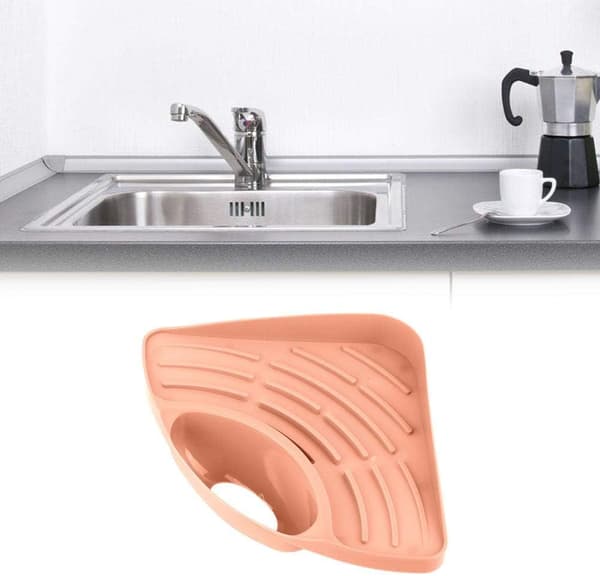 Nikou Diskställ, Multifunktionell Diskho Vask Hörn Avloppshylla Förvaring Organizer Tillbehör (Rosa)