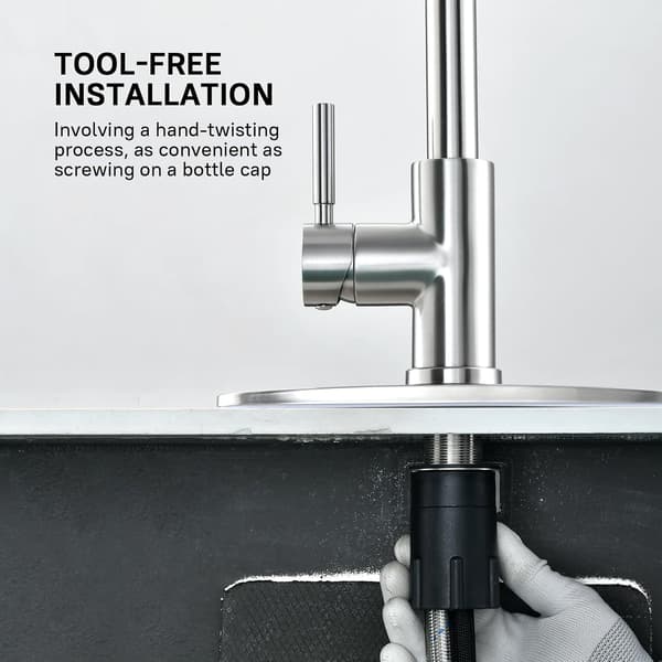 Single Handle High Arc Brushed Nickel Pull Down Kitchen Faucet, Single Level Stainless Steel Kitchen Faucets with Pull-Down Spray
