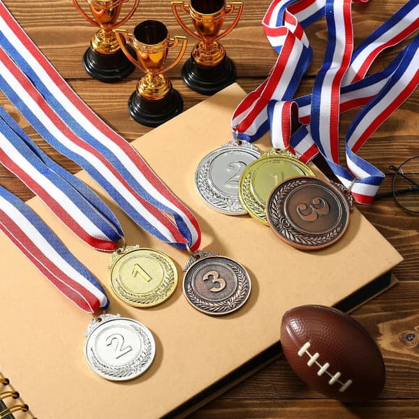 Diameter 6,5 cm Yaomiao 6 stk gull sølv bronse medaljer premie M