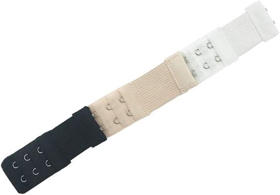 3-pack BH-förlängare Elastiska Förlängare Set 2 Krokar (Vit, Svart och Hudfärgade) Stil 2 Style 2