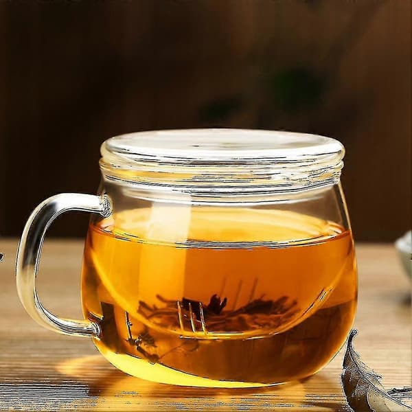Glasstekopp 300ml Borosilikatglas Tekopp Kaffekopp Teinfuser Fig