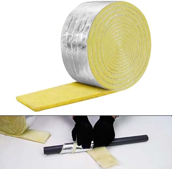 Glasfiber rør-isolering, aluminiumsbagside, 10M, indendørs/udendørs, frostbeskyttelse